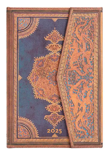 Planer Paperblanks "Safavid Indigo" 2025, 12-mesečni, mini, horizontalen