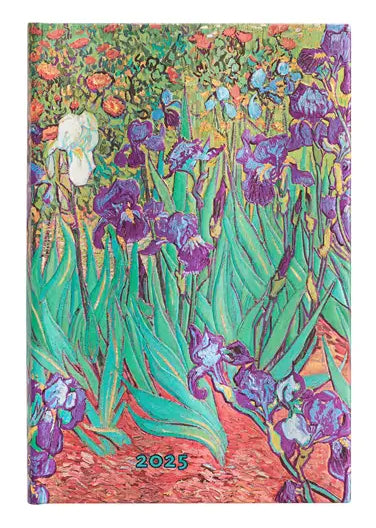 Planer Paperblanks "Van Gogh’s Irises" 2025, 12-mesečni, mini, horizontalen