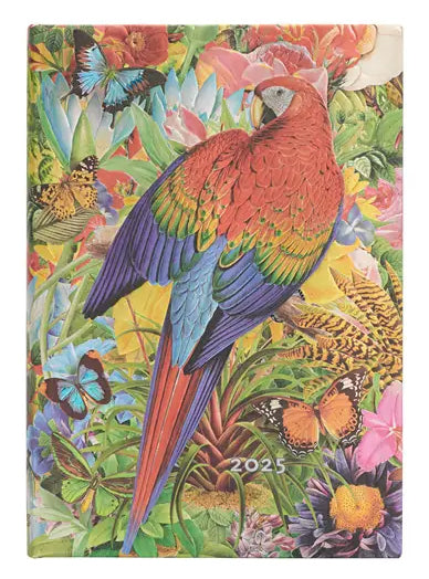 Planer Paperblanks "Tropical Garden" 2025, 12-mesečni, midi, vertikalen