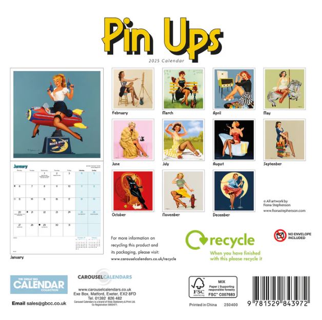 Pin Ups Square Mini Calendar 2025