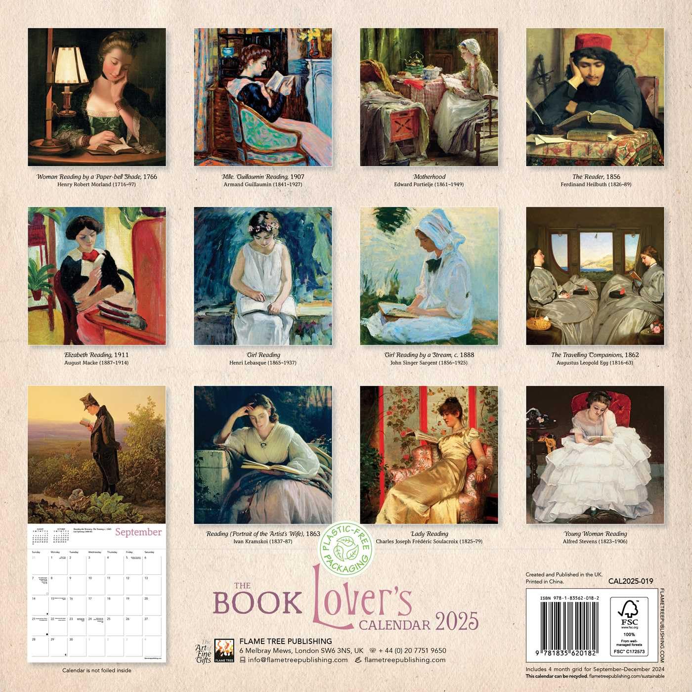 Book Lover's Wall Calendar 2025 (Art Calendar)