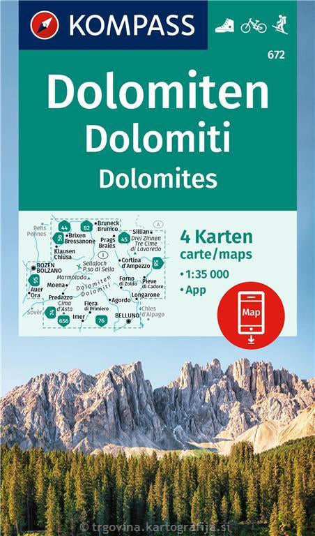 Dolomiti 1 : 35 000, set 4ih kart