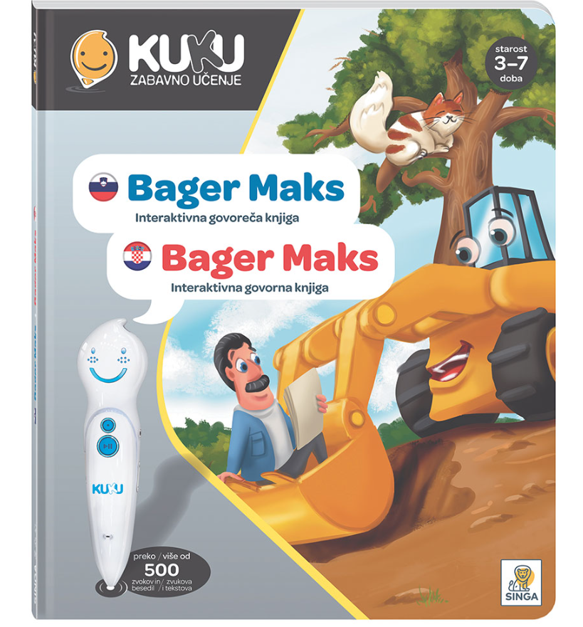 Interaktivna knjiga KUKU - Bager Maks (brez pisala)