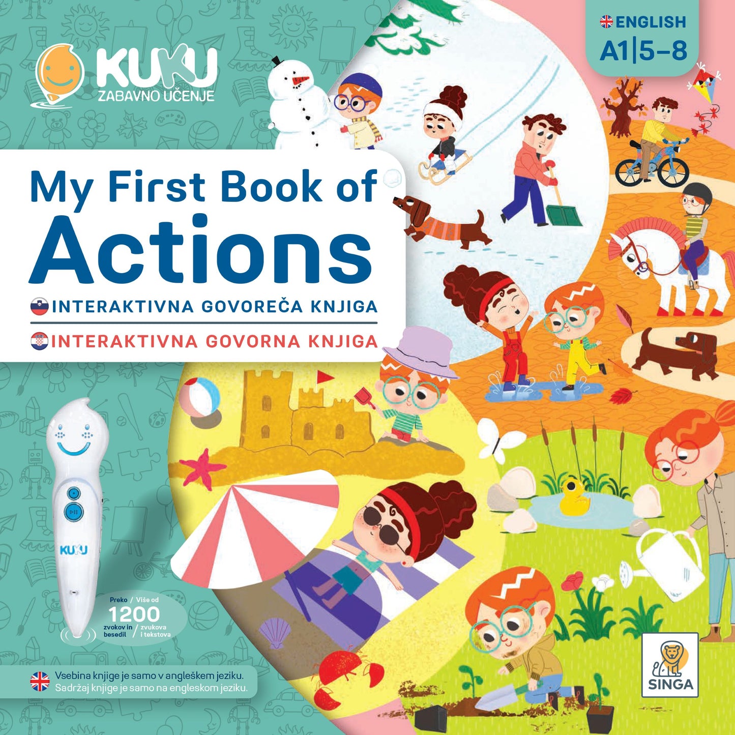 Interaktivna knjiga KUKU: My First Book of Actions (brez pisala)