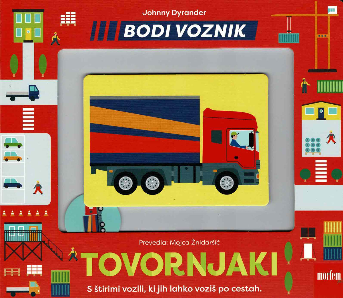 Bodi voznik: Tovornjaki (kartonka z drsniki)