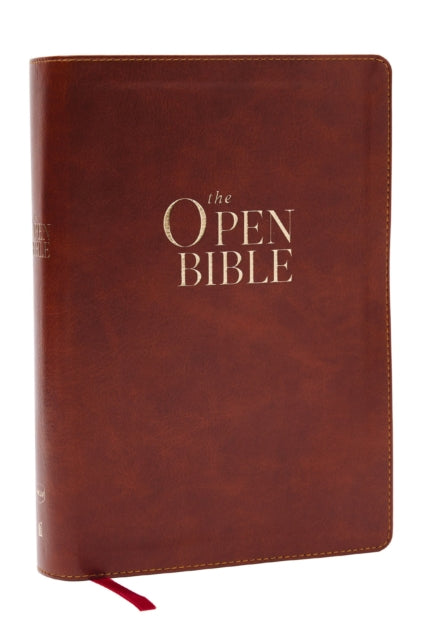 Open Bible: Read and Discover the Bible for Yourself (NKJV Brown Leathersoft, Red Letter, Comfort Print)