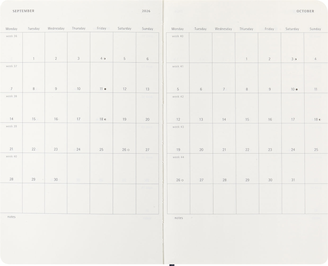 Planer Moleskine 2026, 12-mesečni, large, dnevni, mehke platnice, moder