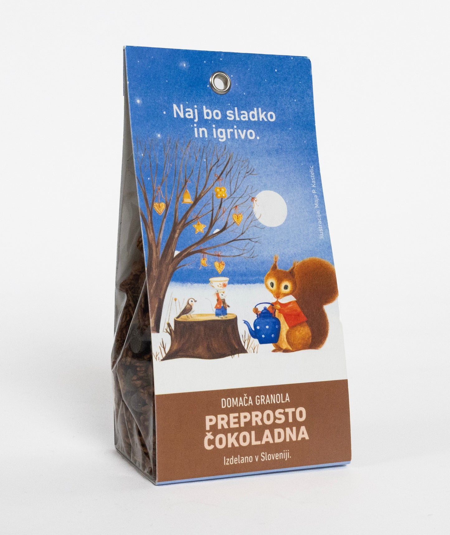 Granola mini, VEVERICA, preprosto čokoladna, 80 g