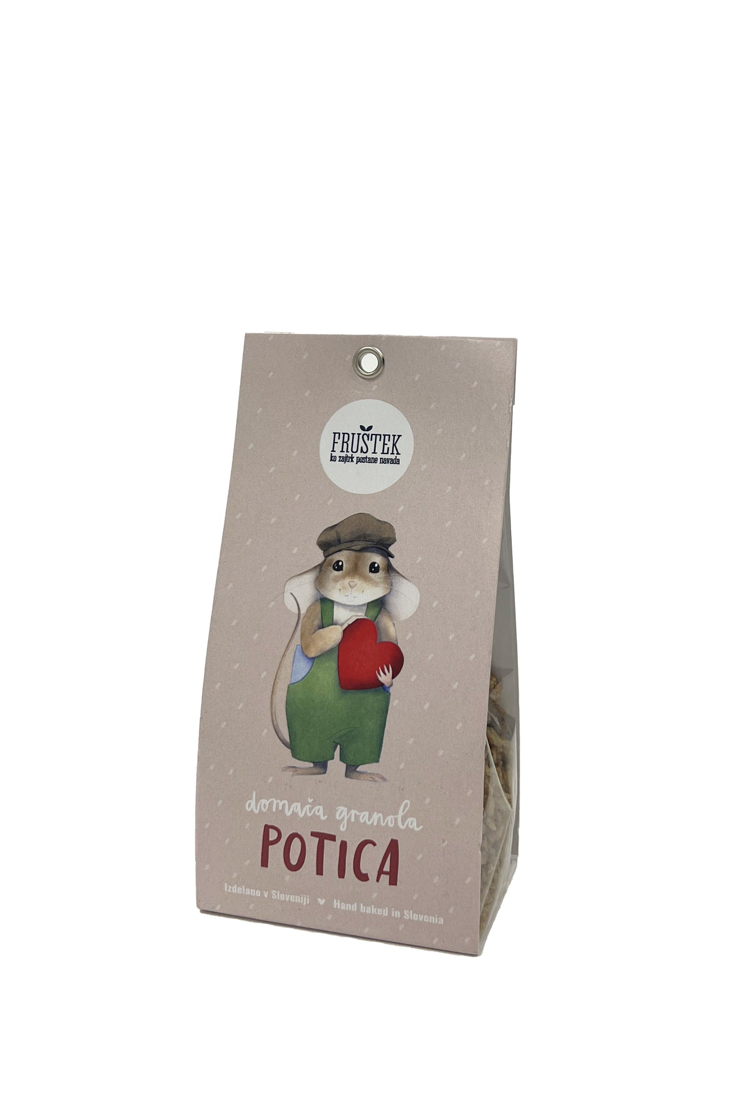 Granola mini POTICA, Mišek s srčkom, Fruštek 80g