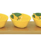 Set treh posodic na lesenem podstavku, Fleurs et Citrons