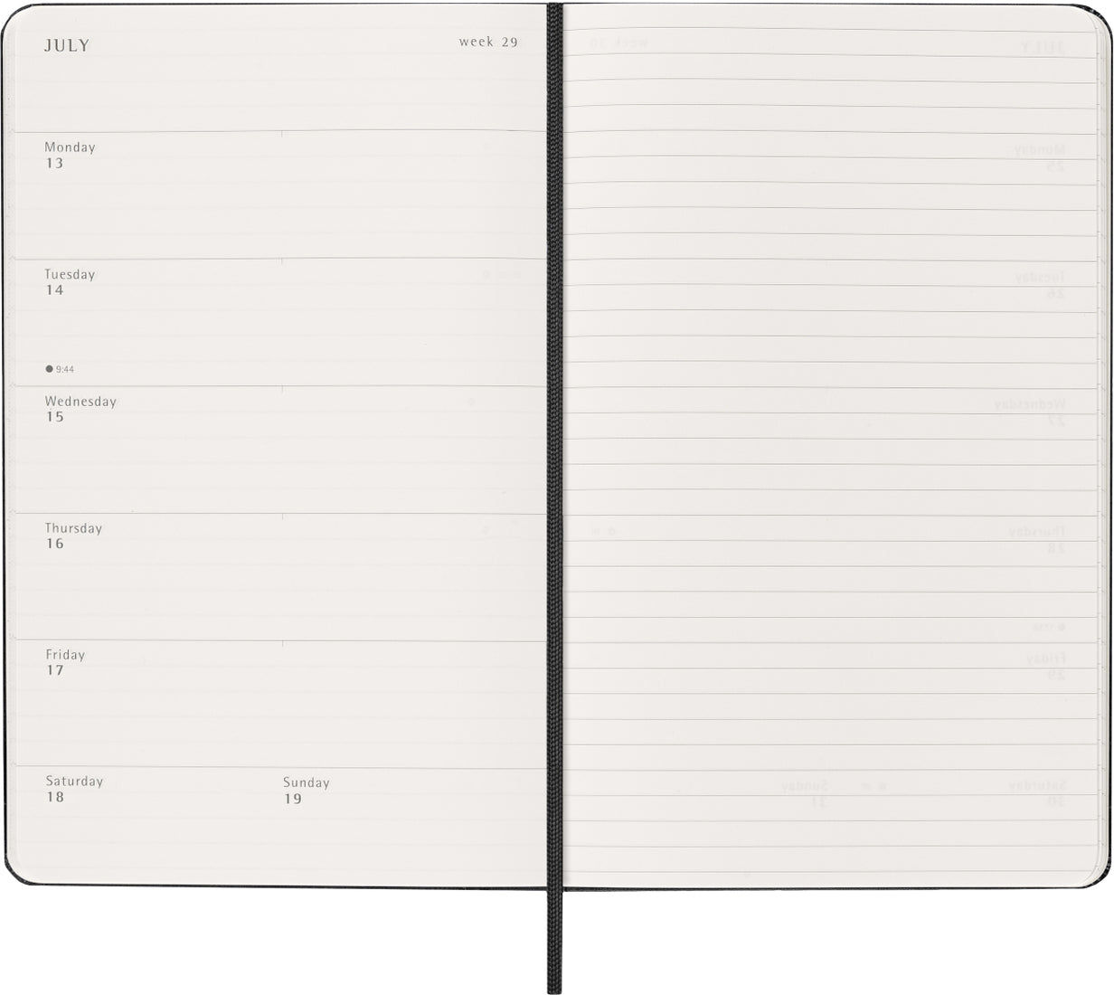 Planer Moleskine 2026, 12-mesečni, large, tedenski, trde platnice, zelen