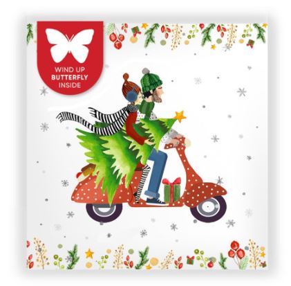 Voščilnica Wooden, metulj, Domov za Božič