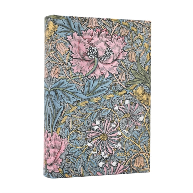 Planer Paperblanks "Morris Pink Honeysuckle" 2026, 12-mesečni, mini, dnevni