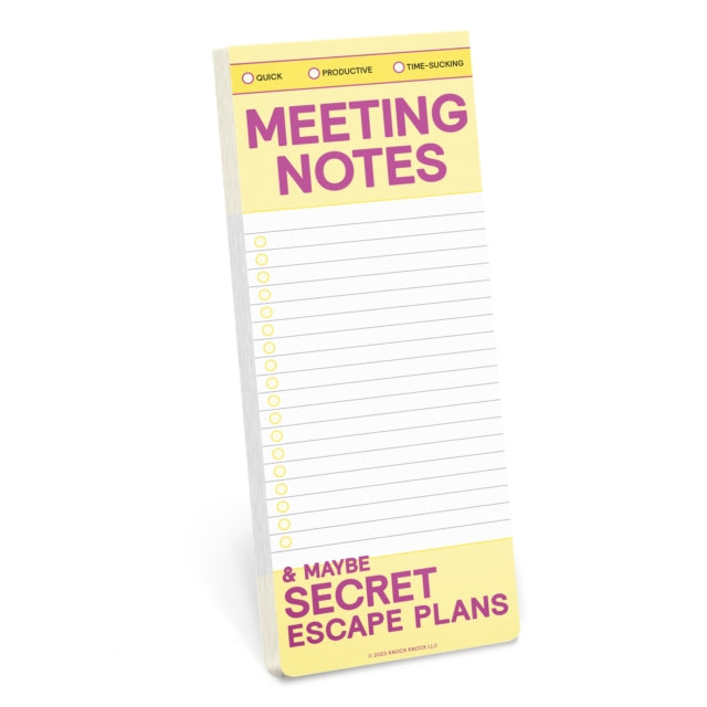 Knock Knock Meeting Notes Make-a-List Pads