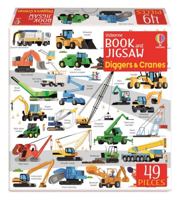 Usborne Book and Jigsaw Diggers and Cranes