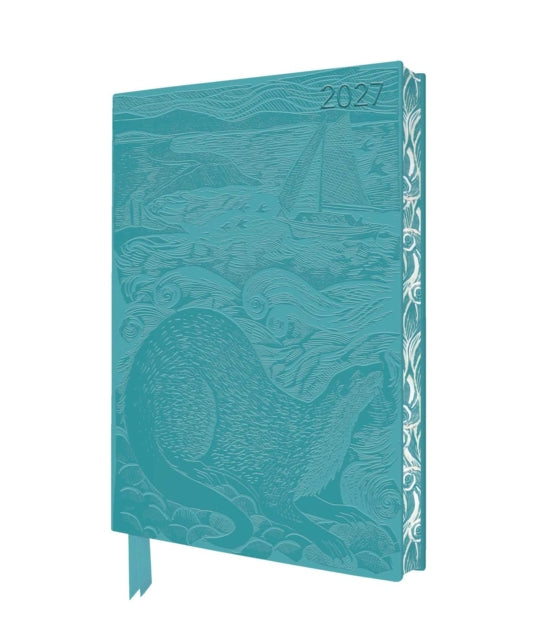 Angela Harding: Shetland Otter & Windsong 2027 Artisan Art Vegan Leather Diary Planner – Page to View with Notes