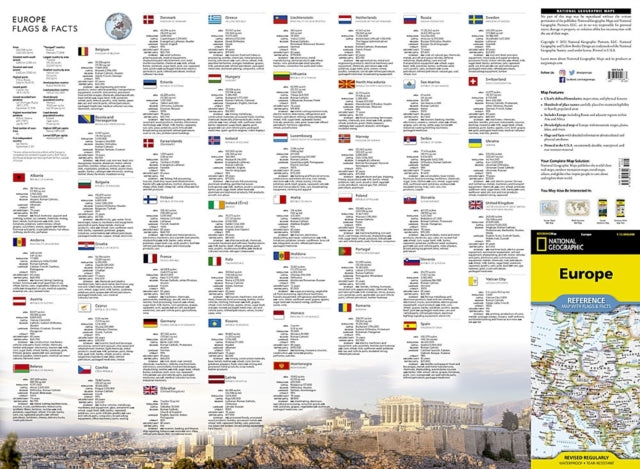 National Geographic Europe Map (Folded with Flags and Facts)
