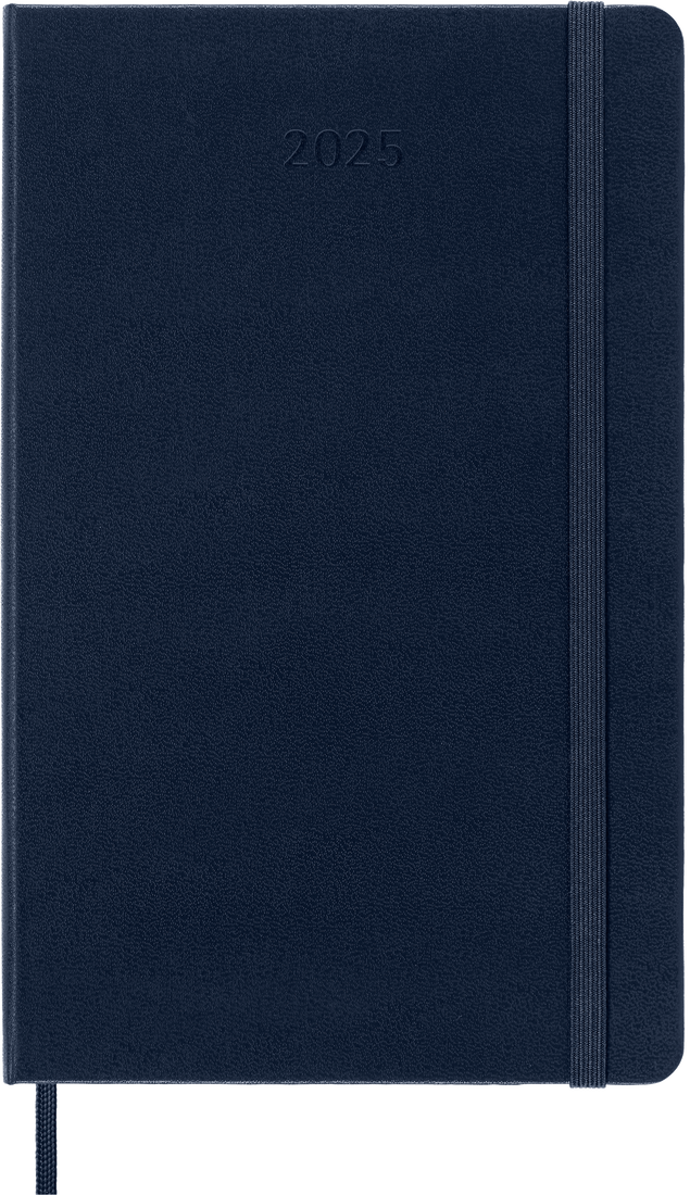 Planer Moleskine 2025, 12-mesečni, large, dnevni, trde platnice, moder