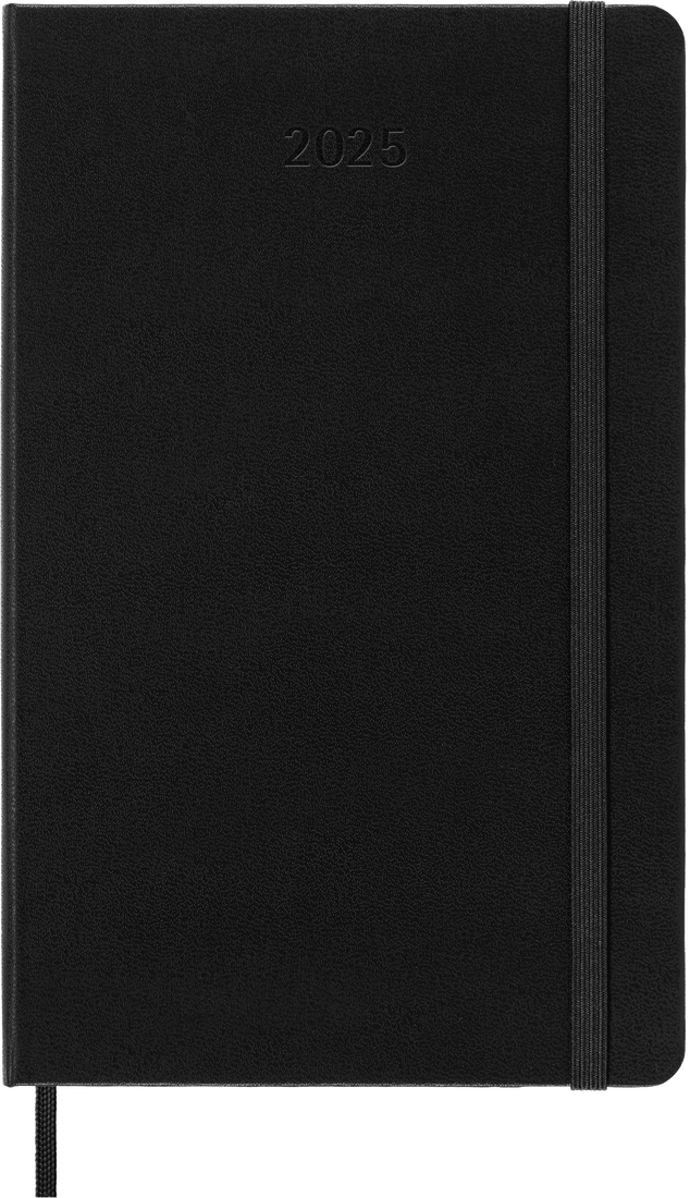 Planer Moleskine 2025, 12-mesečni, large, dnevni, trde platnice, črn