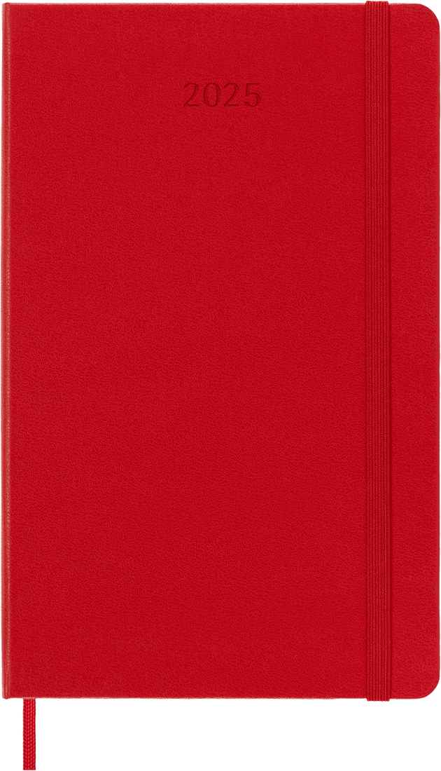 Planer Moleskine 2025, 12-mesečni, large, dnevni, trde platnice, rdeč