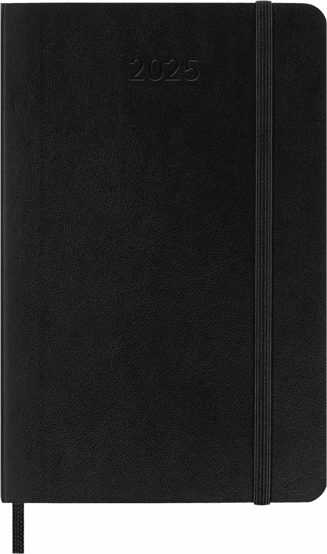 Planer Moleskine 2025, 12-mesečni, large, dnevni, mehke platnice, črn