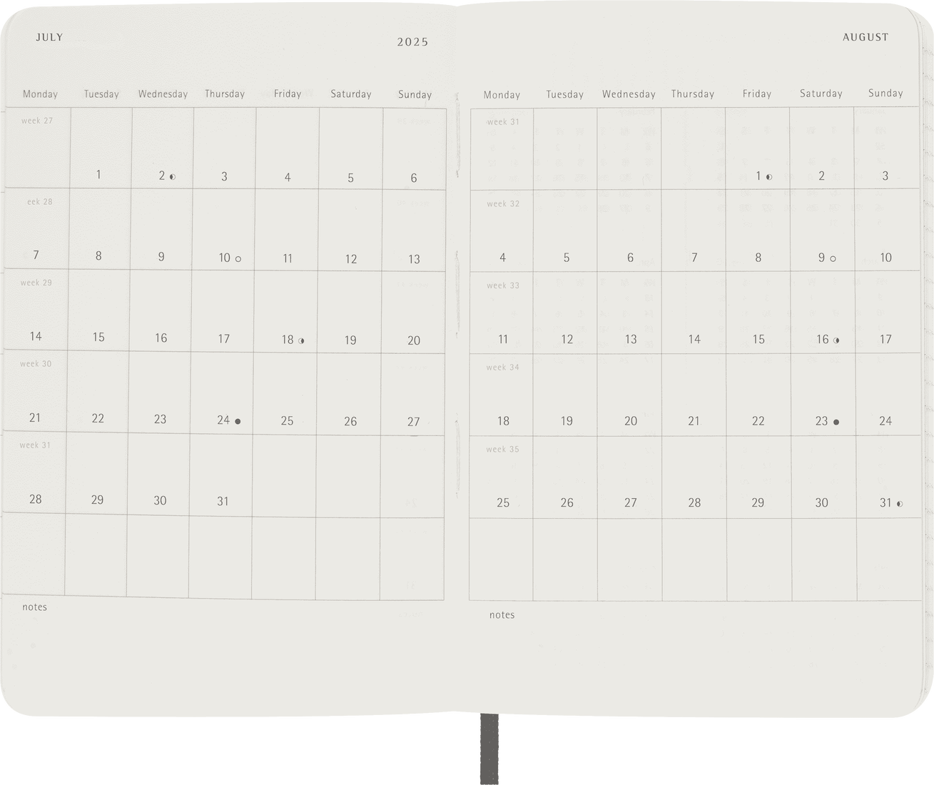 Planer Moleskine 2025, 12-mesečni, pocket, dnevni, mehke platnice, črn