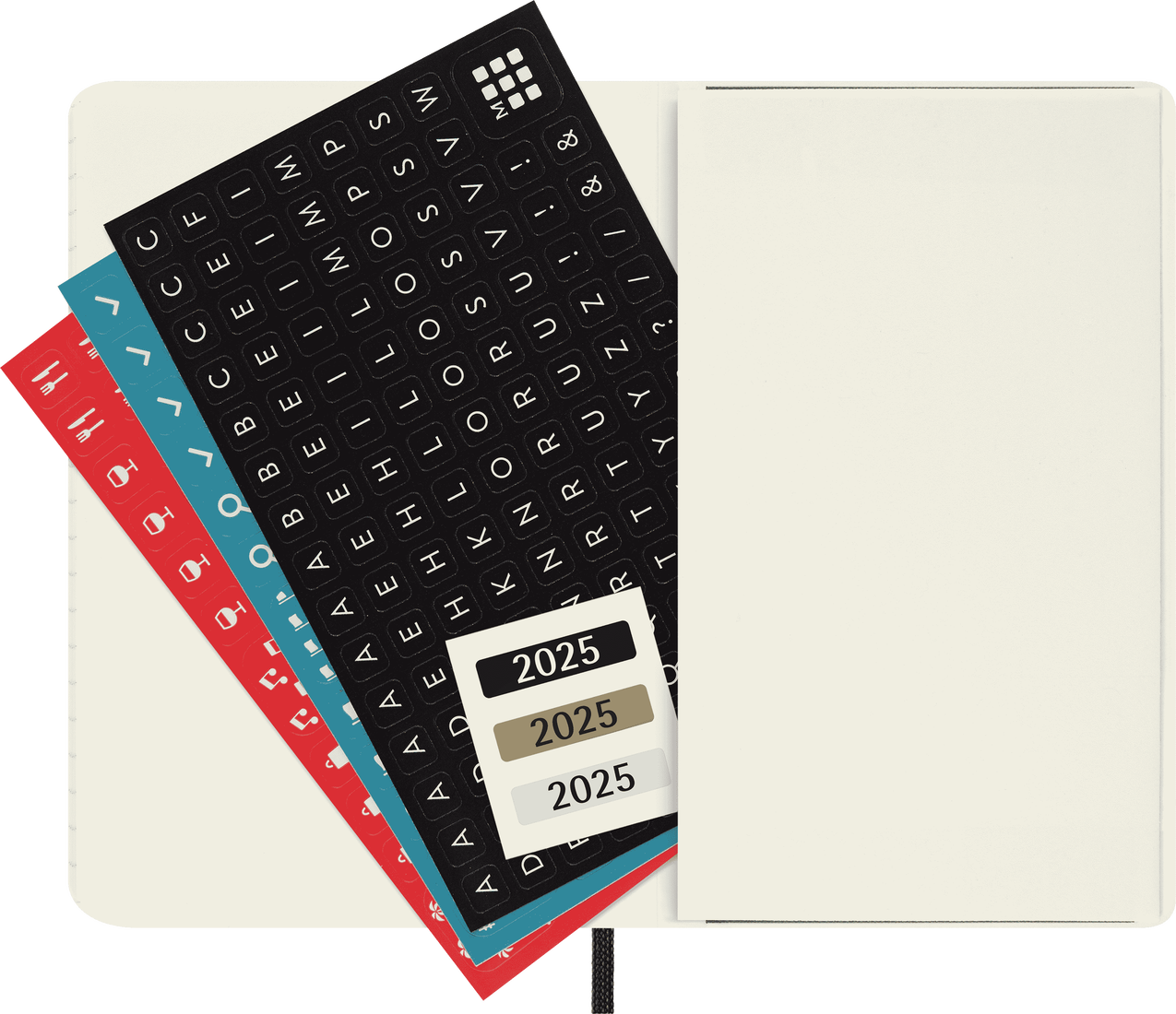 Planer Moleskine 2025, 12-mesečni, large, dnevni, mehke platnice, črn