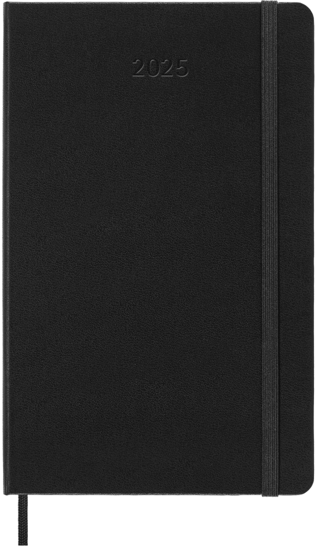 Planer Moleskine PRO 2025, 12-mesečni, large, tedenski vertikalen, trde platnice, črn