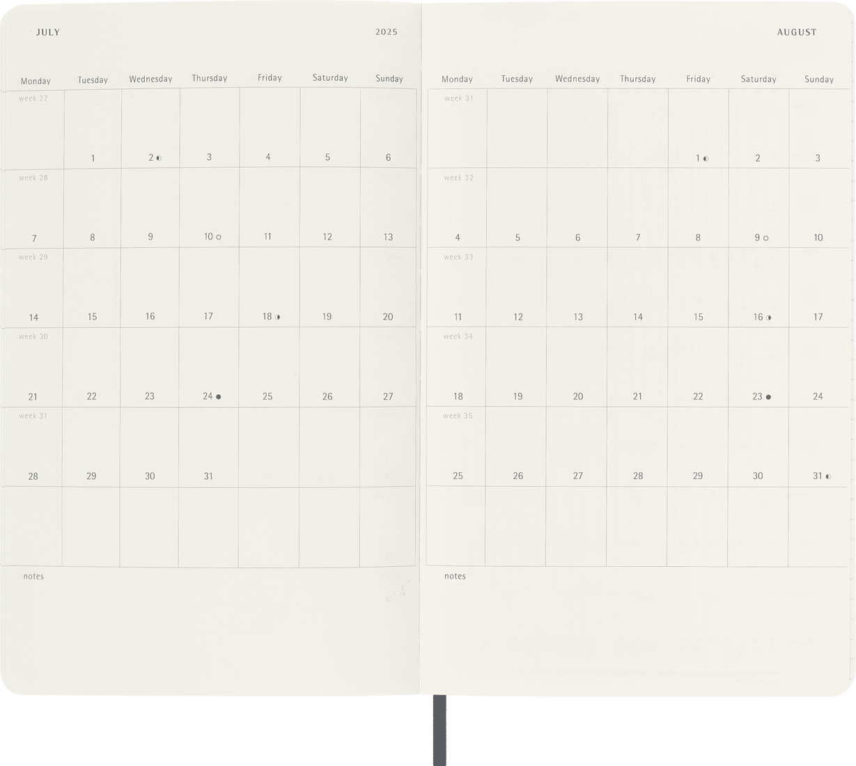 Planer Moleskine 2025, 12-mesečni, large, tedenski, mehke platnice, moder