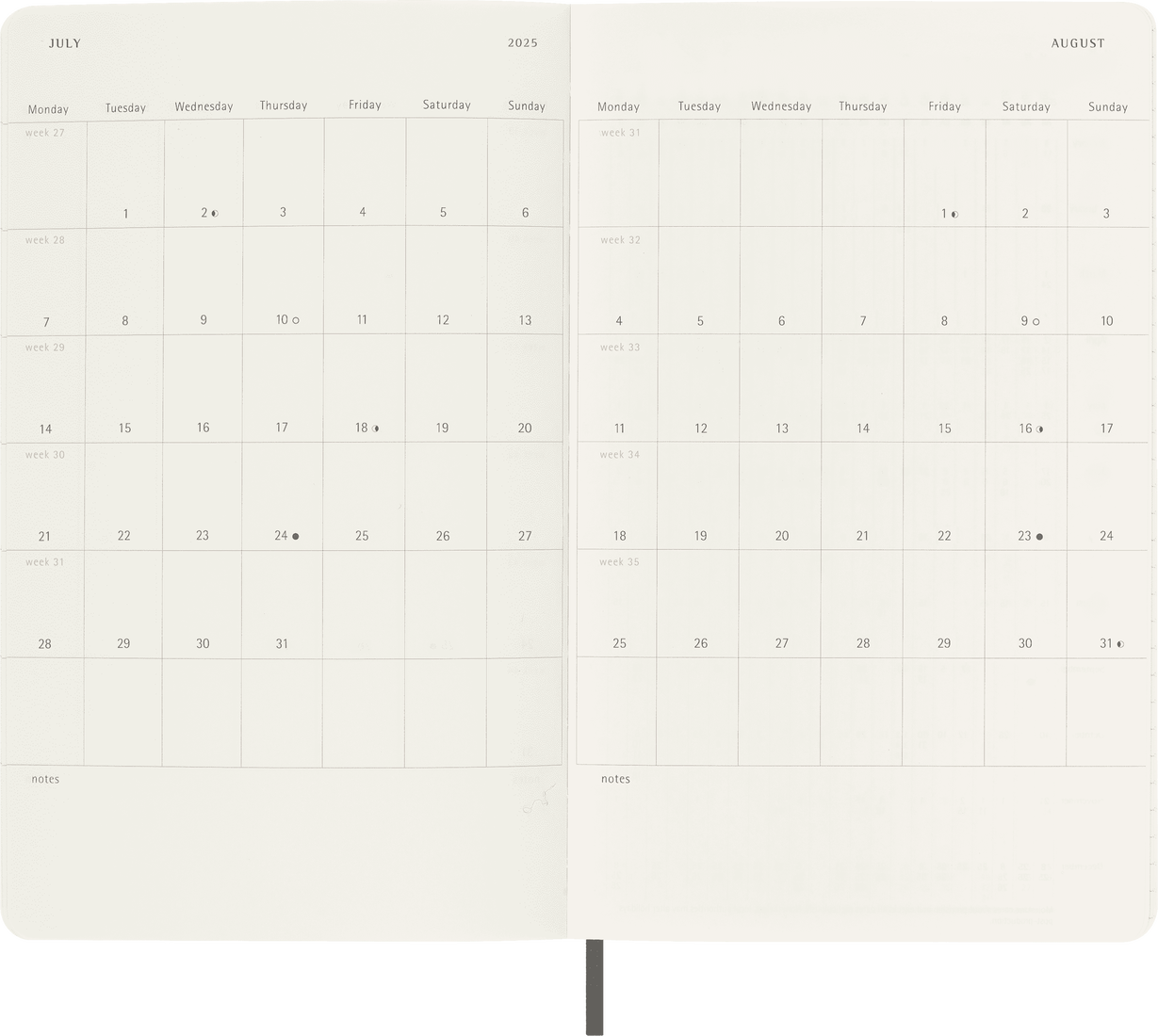 Planer Moleskine 2025, 12-mesečni, pocket, tedenski, mehke platnice, črn