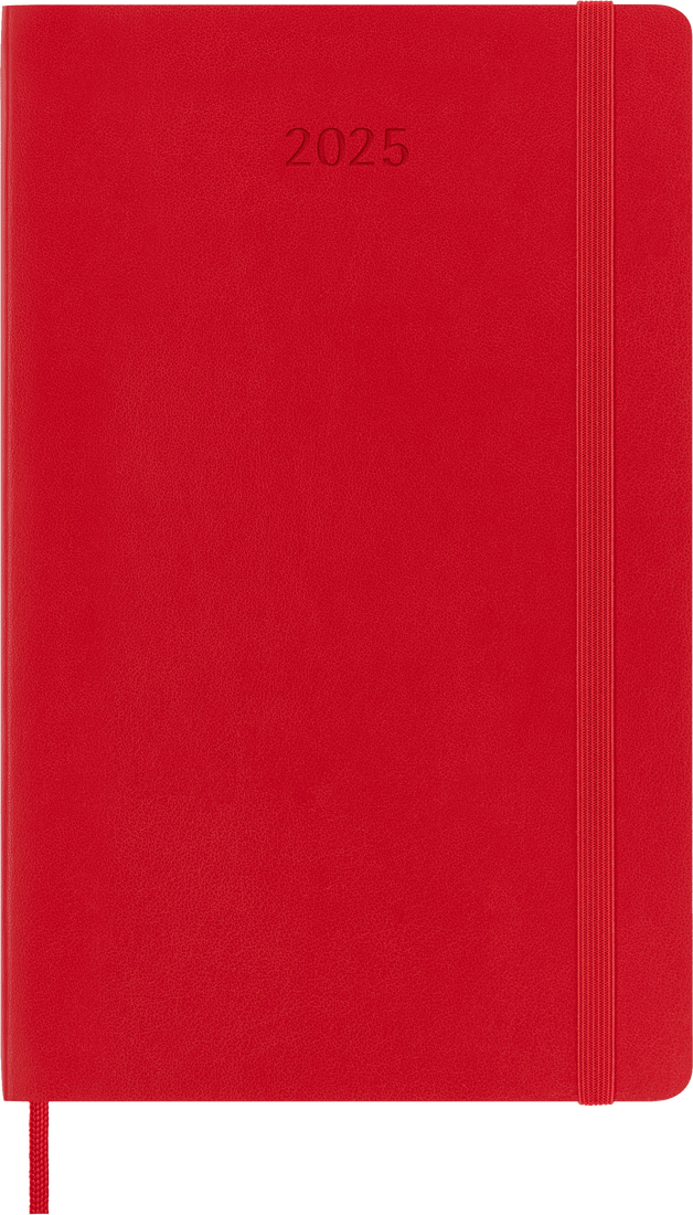 Planer Moleskine 2025, 12-mesečni, large, tedenski, mehke platnice, rdeč