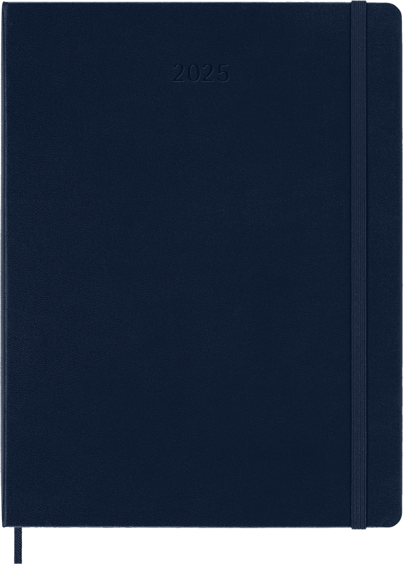 Planer Moleskine 2025, 12-mesečni, XL, tedenski, trde platnice, moder