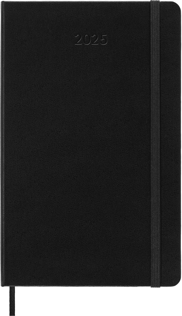 Planer Moleskine 2025, 12-mesečni, large, tedenski horizontalen, trde platnice, črn