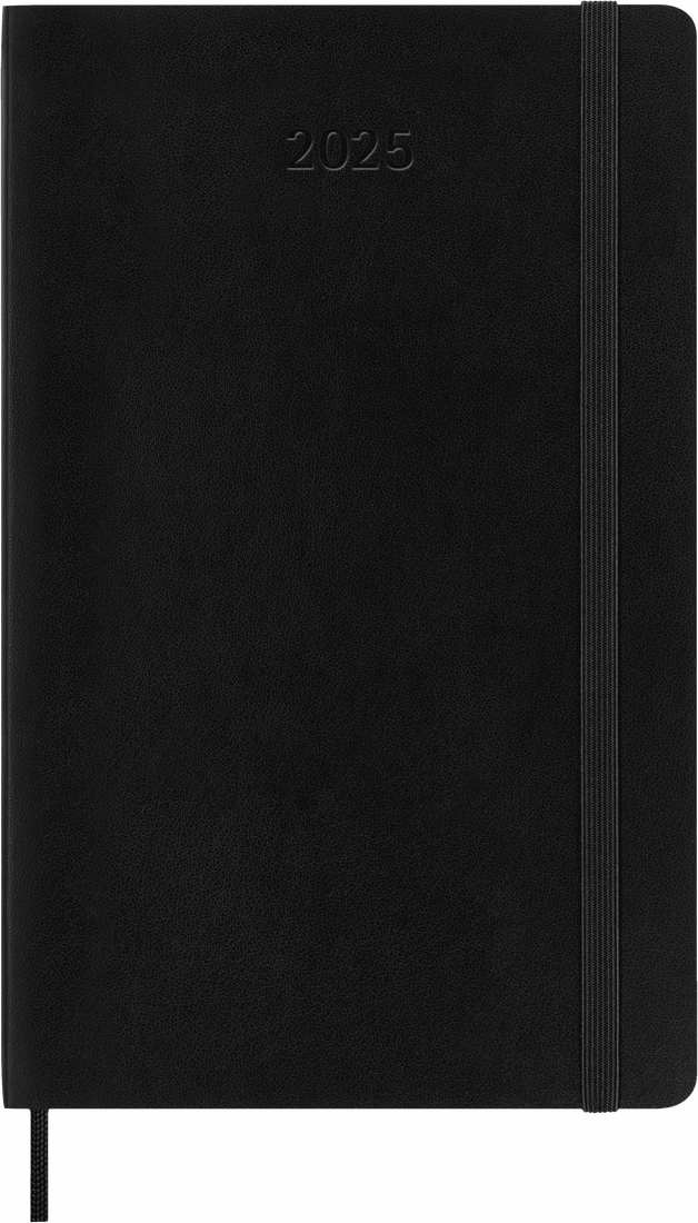 Planer Moleskine 2025, 12-mesečni, large, tedenski horizontalen, mehke platnice, črn