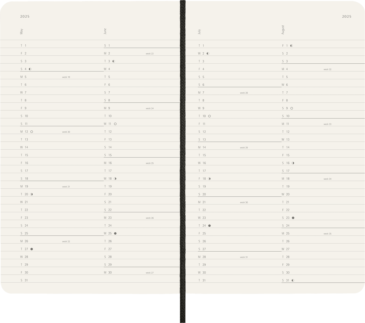 Planer Moleskine 2025, 12-mesečni, XL, mesečni, mehke platnice, črn