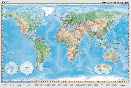 Svet: mala stenska karta 100 x 70