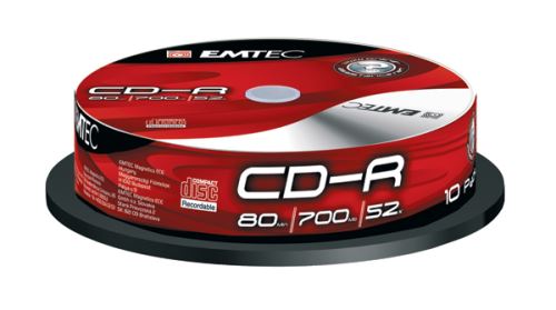 Cd-r emtec 700/80min 52x cake 10/1 ekoc801052cbn