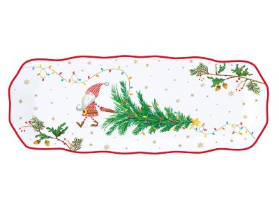 Krožnik pravokoten RAEDY FOR CHRISTMAS, 37x14 cm