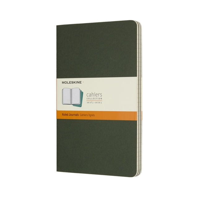 Moleskine Myrtle Green Large Ruled Cahier Journal (set Of 3)