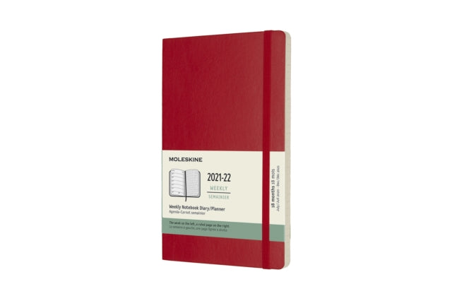 Moleskine 2022 18-Month Weekly Large Softcover Notebook - Scarlet Red