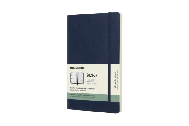 Moleskine 2022 18-Month Weekly Large Softcover Notebook - Sapphire Blue