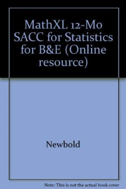 MathXL 12-Mo SACC for Statistics for B&E