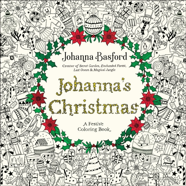 Johanna's Christmas: A Festive Coloring Book for Adults (pobarvanka za odrasle)