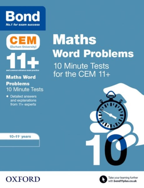 Bond 11+: CEM Maths Word Problems 10 Minute Tests: Ready for the 2025 exam