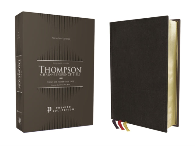 KJV, Thompson Chain-Reference Bible, Premium Goatskin Leather, Black, Premier Collection, Art Gilded Edges, Black Letter, Comfort Print