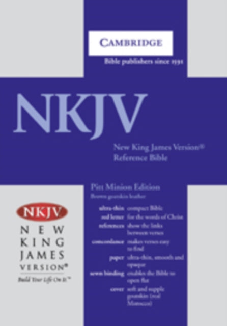 NKJV Pitt Minion Reference Bible, Brown Goatskin Leather, Red-letter Text, NK446XR
