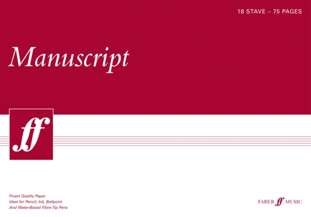 Faber Music A3 Manuscript Pad (75 page, 18 stave, white paper)