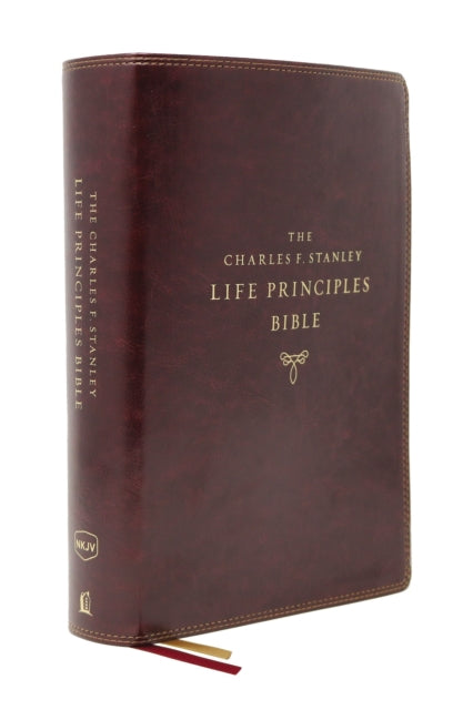 NKJV, Charles F. Stanley Life Principles Bible, 2nd Edition, Leathersoft, Burgundy, Thumb Indexed, Comfort Print