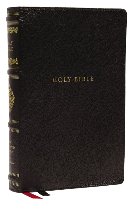 NKJV, Personal Size Reference Bible, Sovereign Collection, Genuine Leather, Black, Red Letter, Thumb Indexed, Comfort Print - Holy Bible, New King James Version