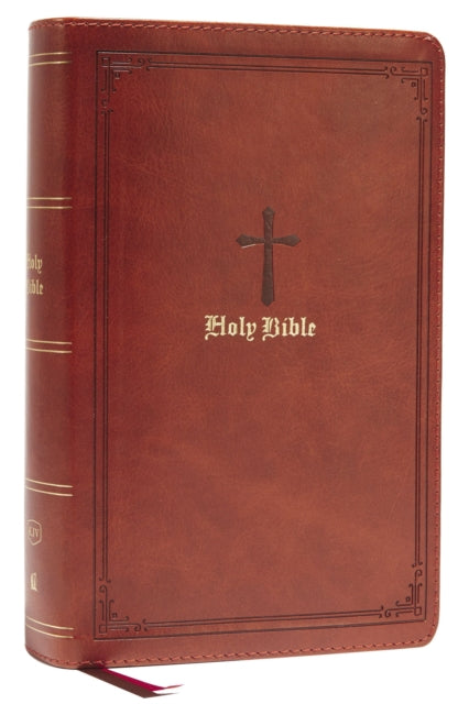 KJV, Personal Size Large Print Single-Column Reference Bible, Leathersoft, Brown, Red Letter, Comfort Print - Holy Bible, King James Version